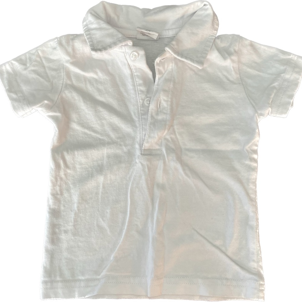 12 Month Boys Starting Out White Collard Shirt